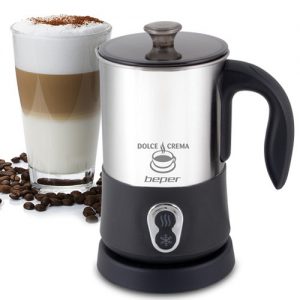 TIREOW Produttore di schiuma elettrica a pile tenuto in mano di montalatte per caffè caffè cappuccino latte schiumalatte con Mescolatore di bevande in acciaio inossidabile 